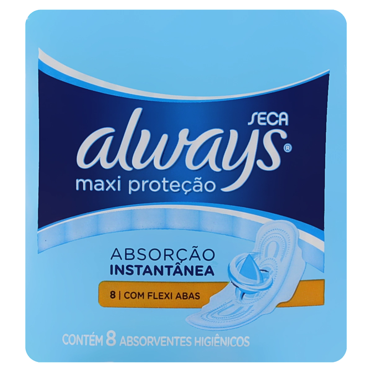 Absorvente Always Maxi Proteção Seca com Abas 8 Unidades