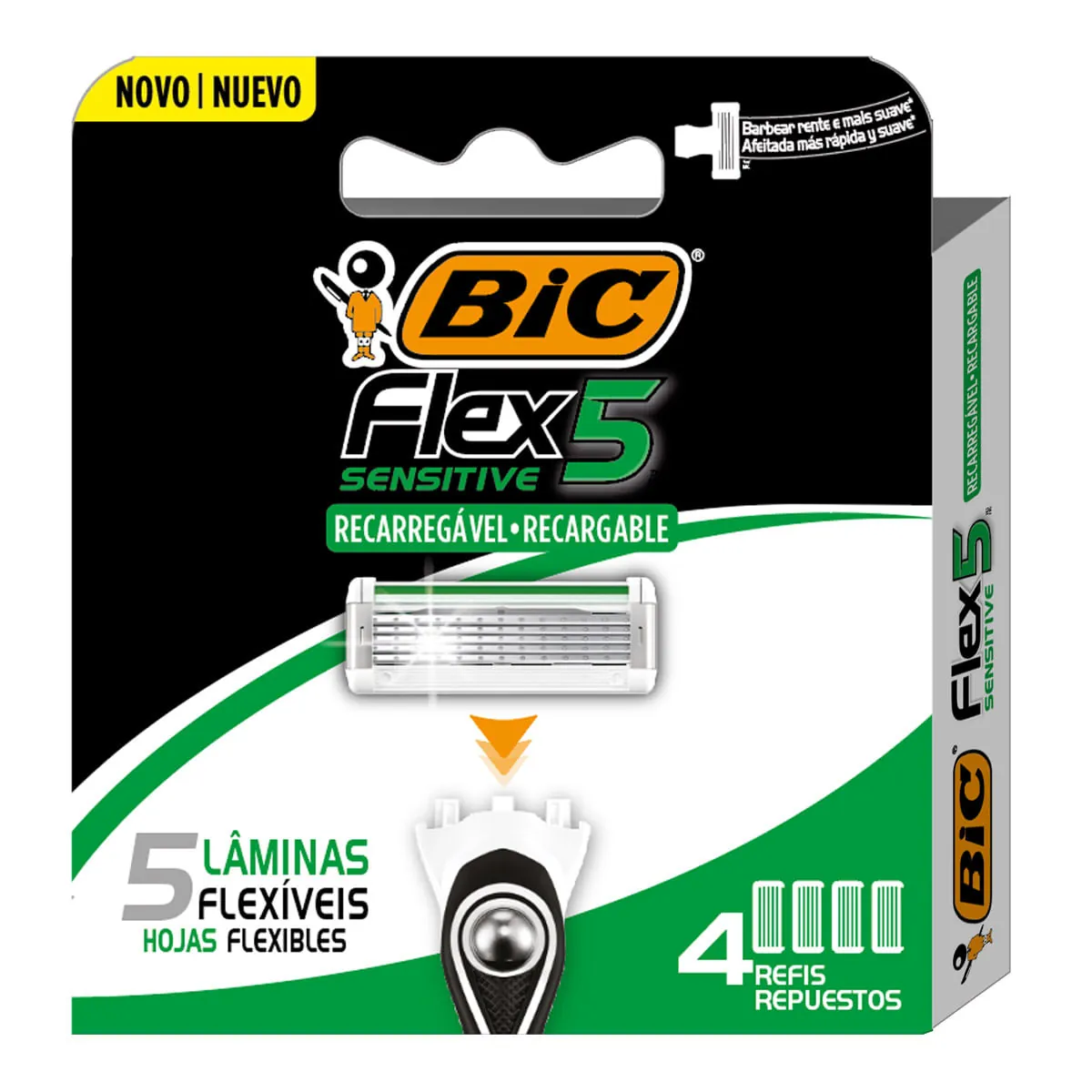 Refil Barbeador Bic Flex 5 4 Unidades