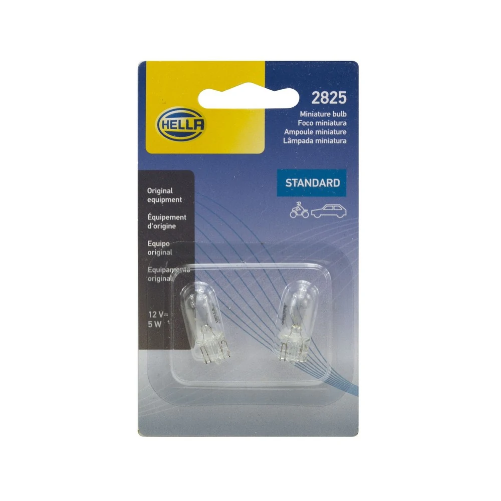 Kit Lâmpadas Esmagada Grande/Base Vidro Pingo 5W 12V - HELLA 2825TB