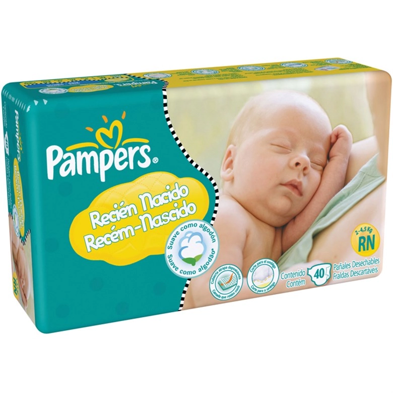 Fralda Infantil Pampers Rn C/40 Recém Nascido Unit