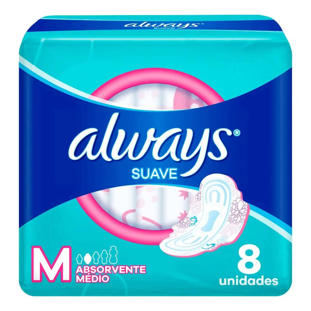 Absorvente Com Abas Suave Always M Pacote 8 Unidades