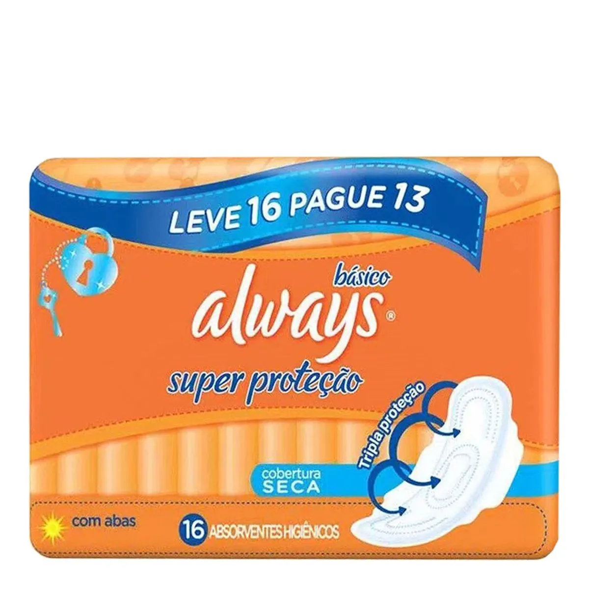 Absorvente Com Abas Seca Always Super Proteção Pacote 16 Unidades Leve Mais Pague Menos
