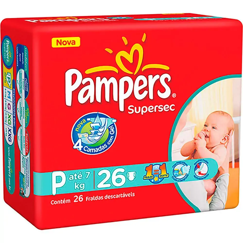 Pampers Supersec P Descartável 26 Unidades