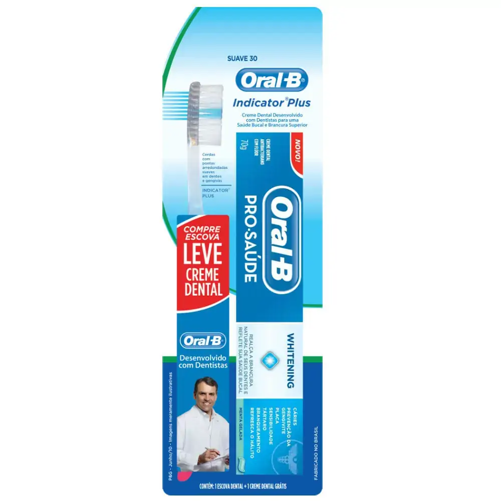 Escova Dental Oral B Indicator Plus Macia 30 Creme Dental Oral B Complete