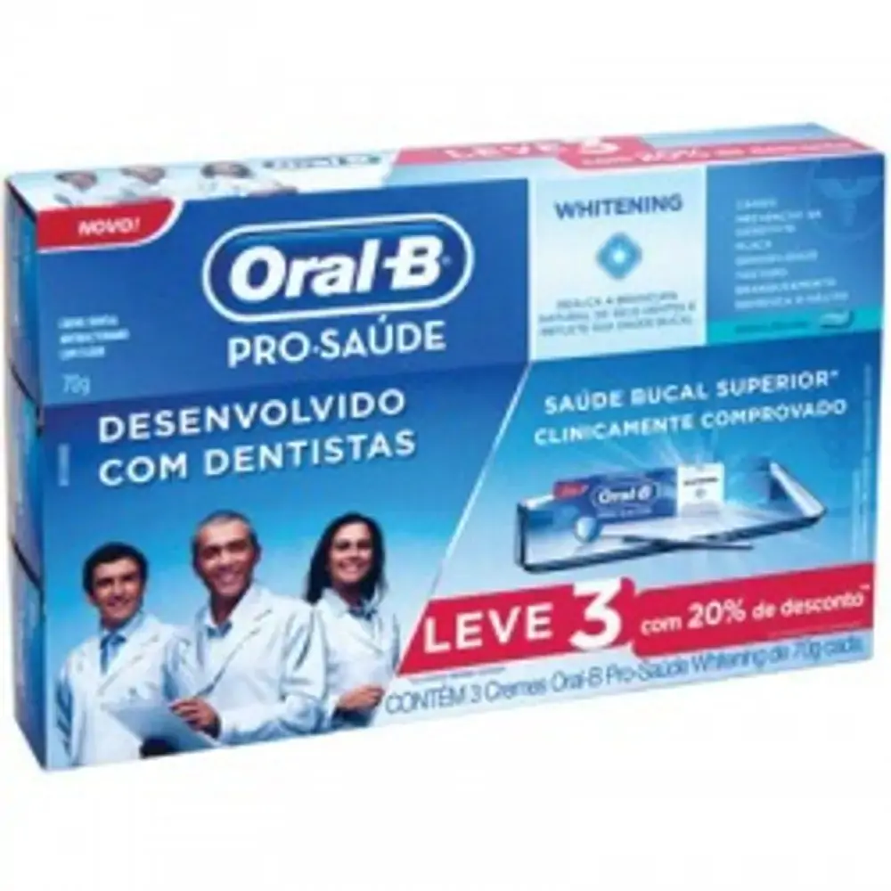 Creme Dental Oral B Pro Saude Whit C/3 20 Desc