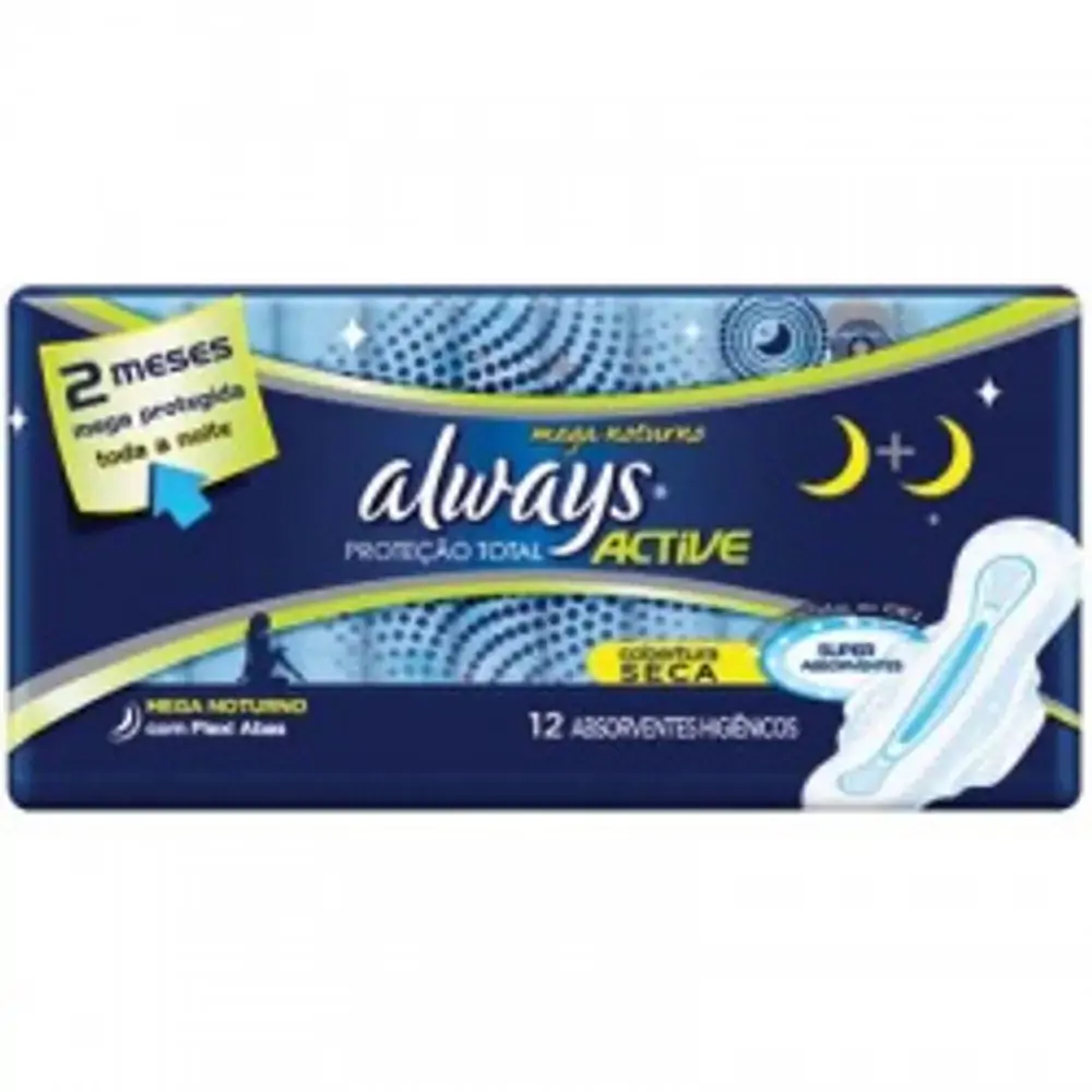 Absorvente Always Mega Noturno Active C/12 Unid