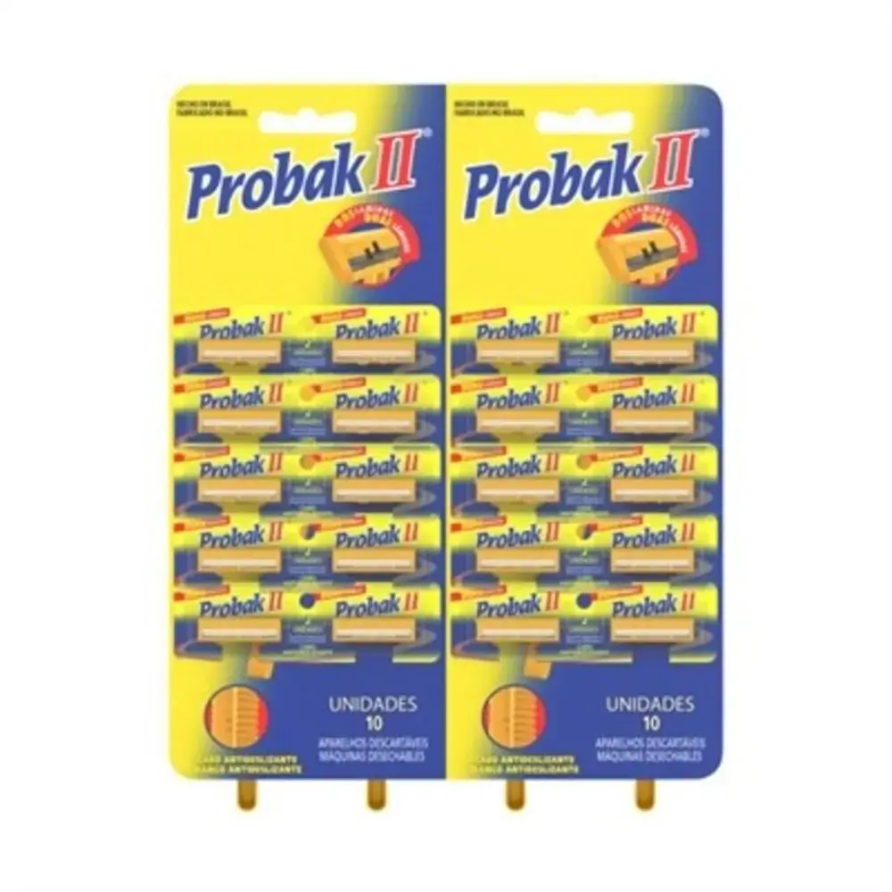 Pack Aparelho Descartável Para Barbear Probak Ii 10 Unidades
