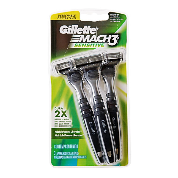 Gillette Mach 3 Sensitive Descartável 3 Unidades
