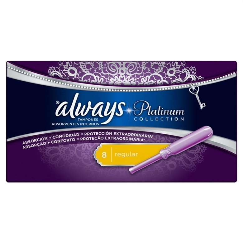 Absorvente Interno Com Aplicador Always Platinum Collection Regular Caixa 8 Unidades