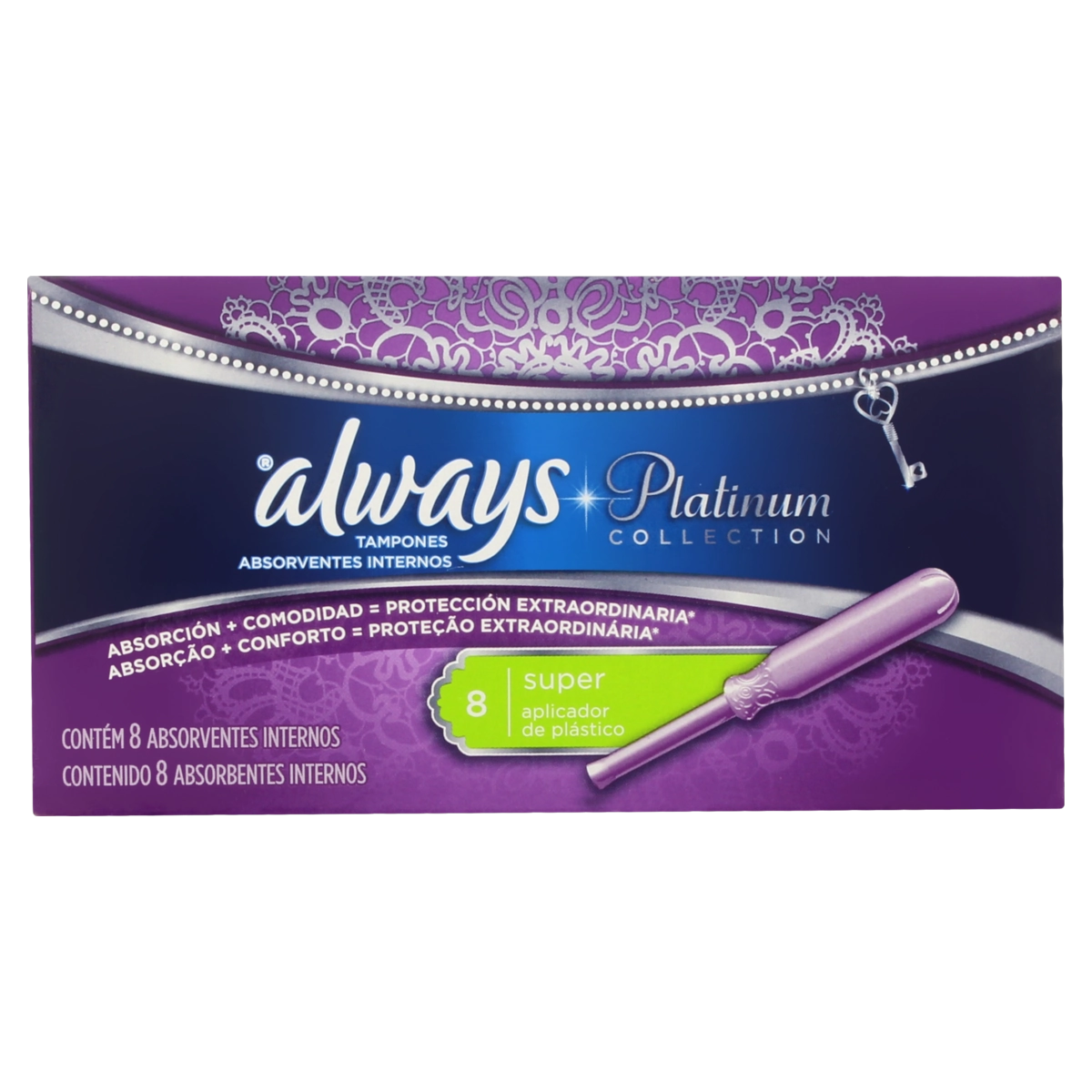 Absorvente Interno Com Aplicador Always Platinum Collection Super Caixa 8 Unidades
