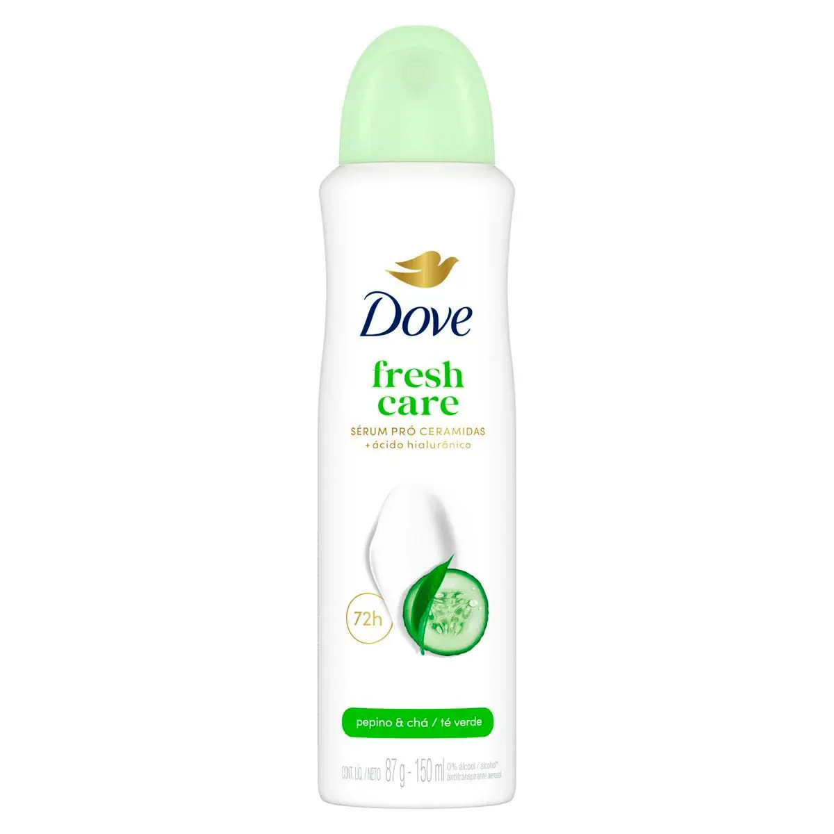 Antitranspirante Aerossol Pepino E Chá Verde Dove Go Fresh 150ml Spray