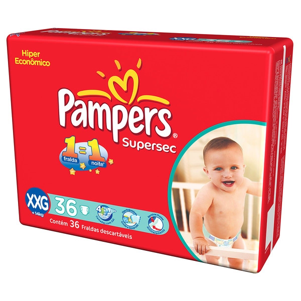 Pampers Supersec Xxg Descartável 36 Unidades