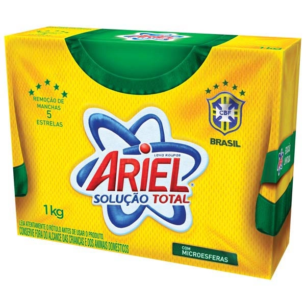 Lava Roupas Em Pó Ariel Solução Total 1kg