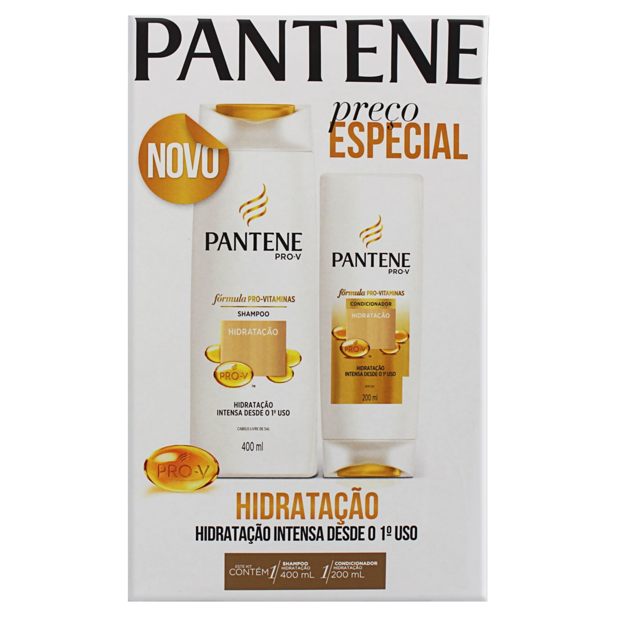 Kit Shampoo 400ml Condicionador 200ml Pantene Hidratação