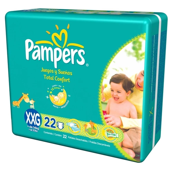 Pampers Total Confort Xxg 22 Unidades