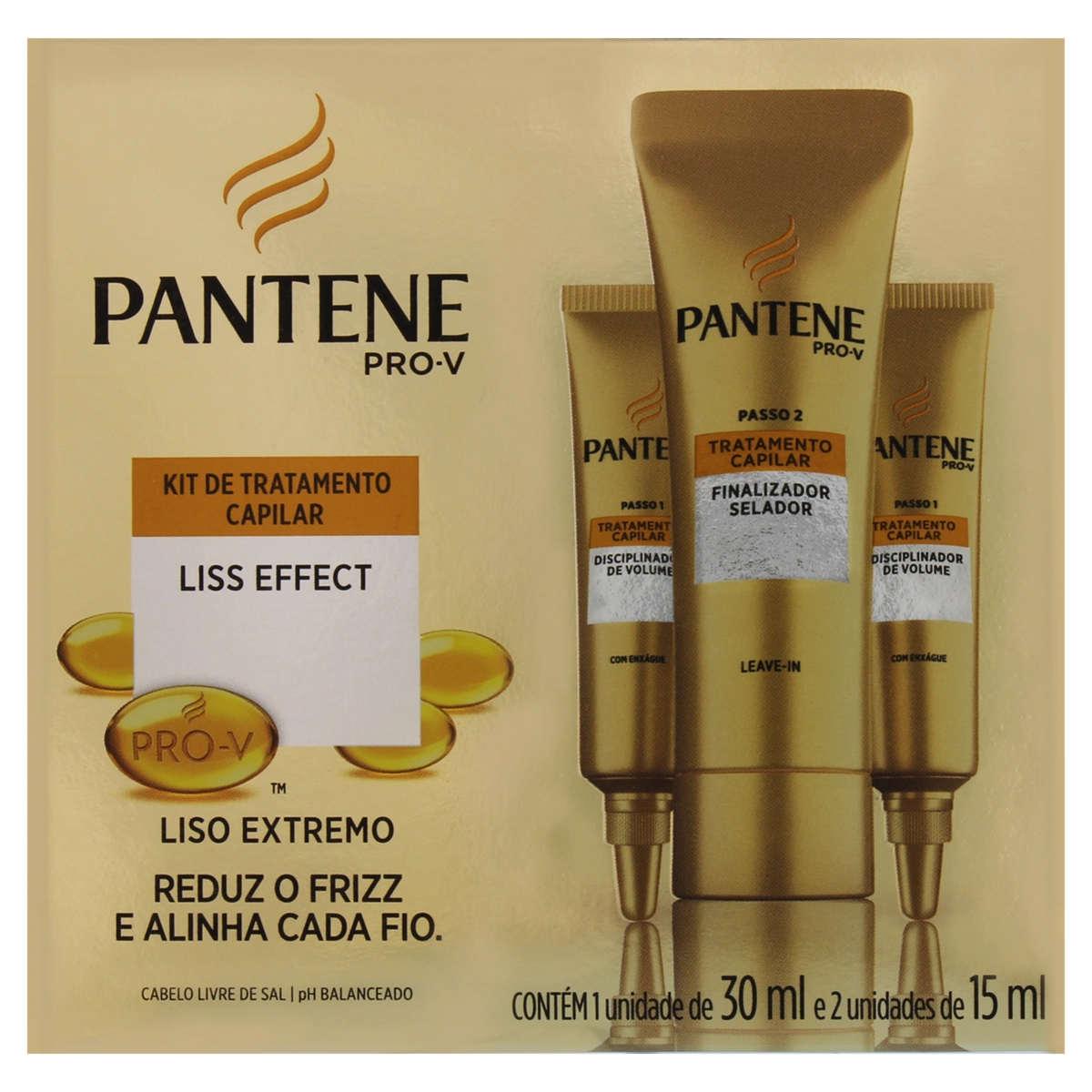 Kit Ampola De Tratamento Capilar Finalizador 30ml 2 Disciplinador Liss Effect Pantene Pro V Caixa