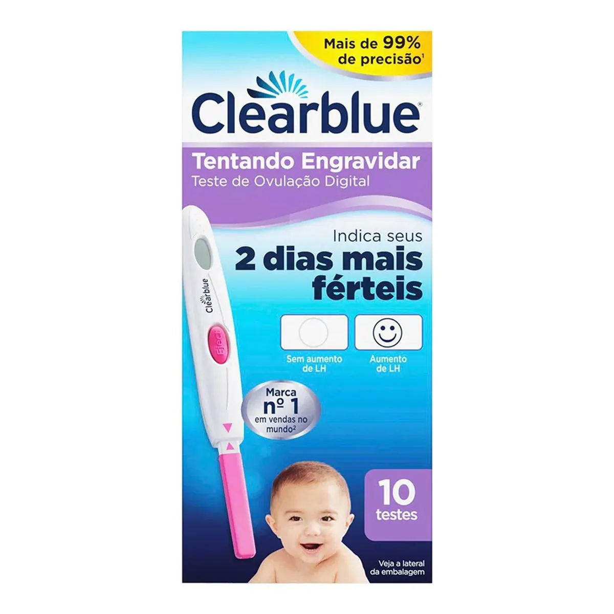 Teste de Ovulação Digital ClearBlue Com 10 Unidades