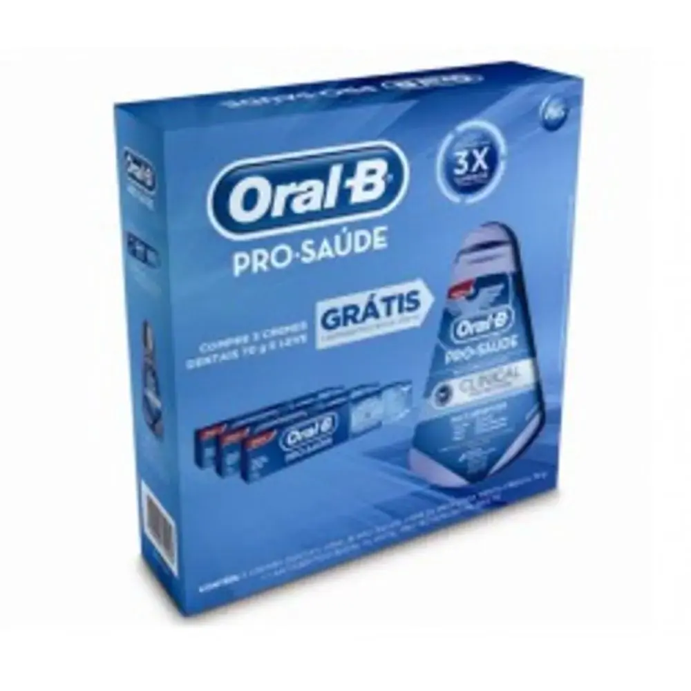 Kit Oral B Pro Saude Creme Dental Antisept Bucal