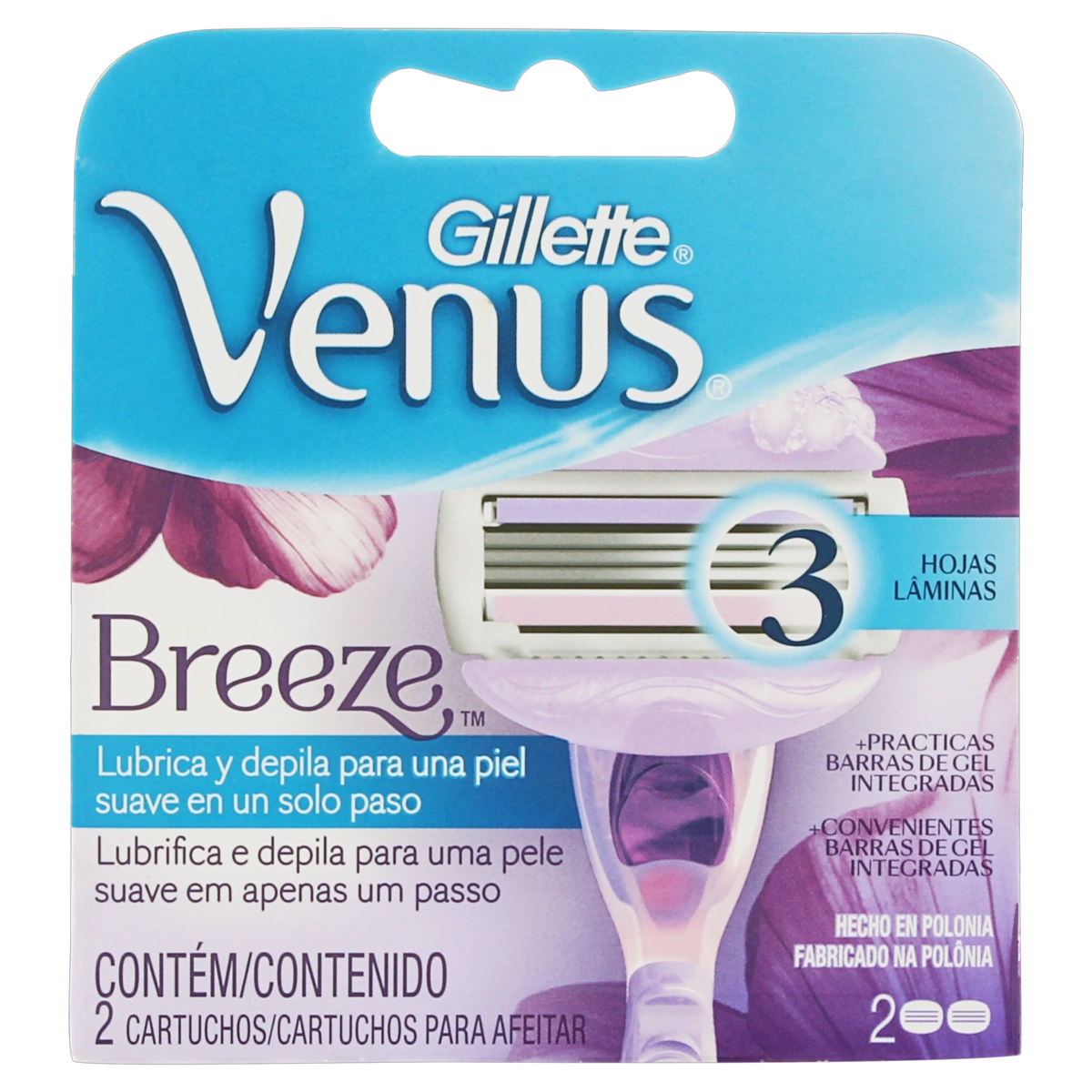 Carga Para Aparelho De Depilar Gillette Venus Breeze - 2 unidades