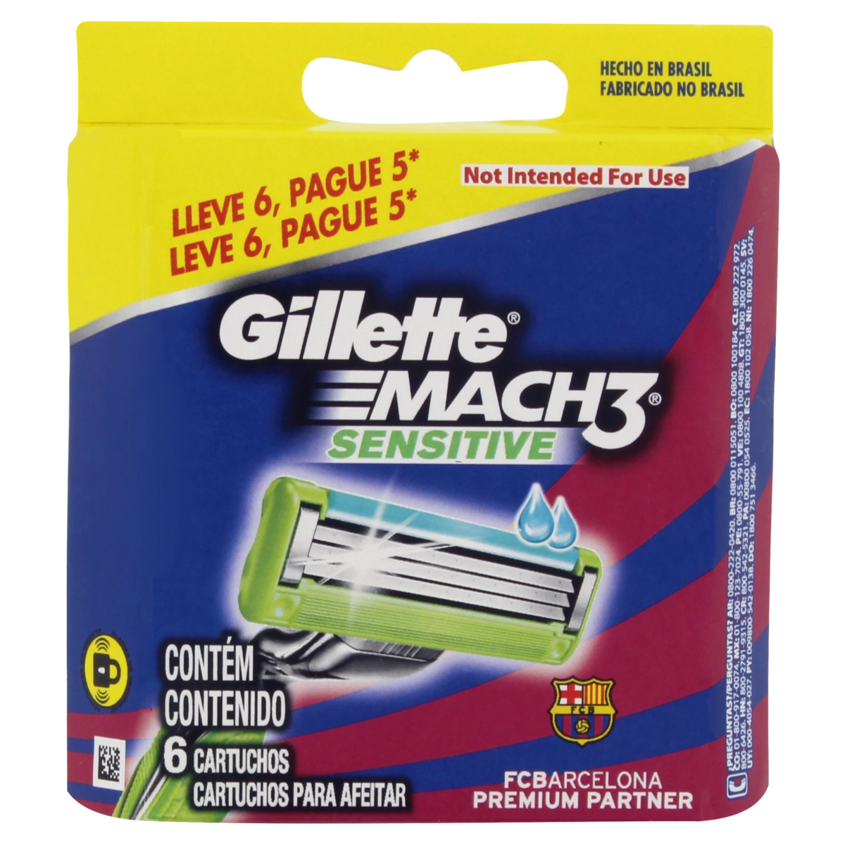 Carga De Aparelho Para Barbear Gillette Mach3 Sensitive 6 Unidades