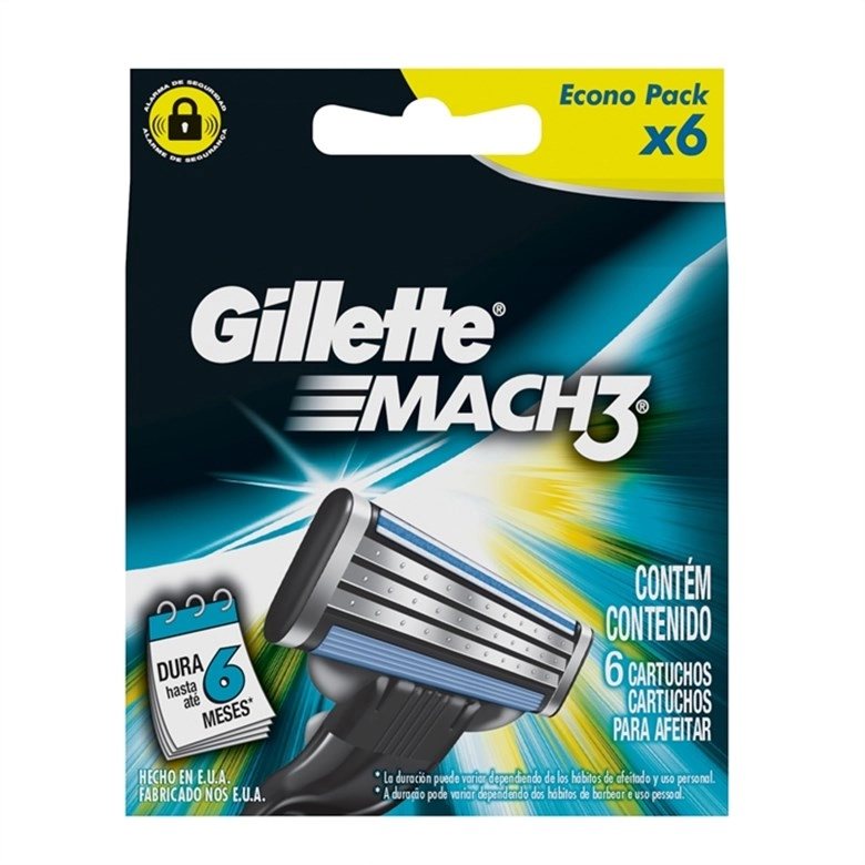 Carga Barbear Gillette Mach3 C/6 Regular Unit