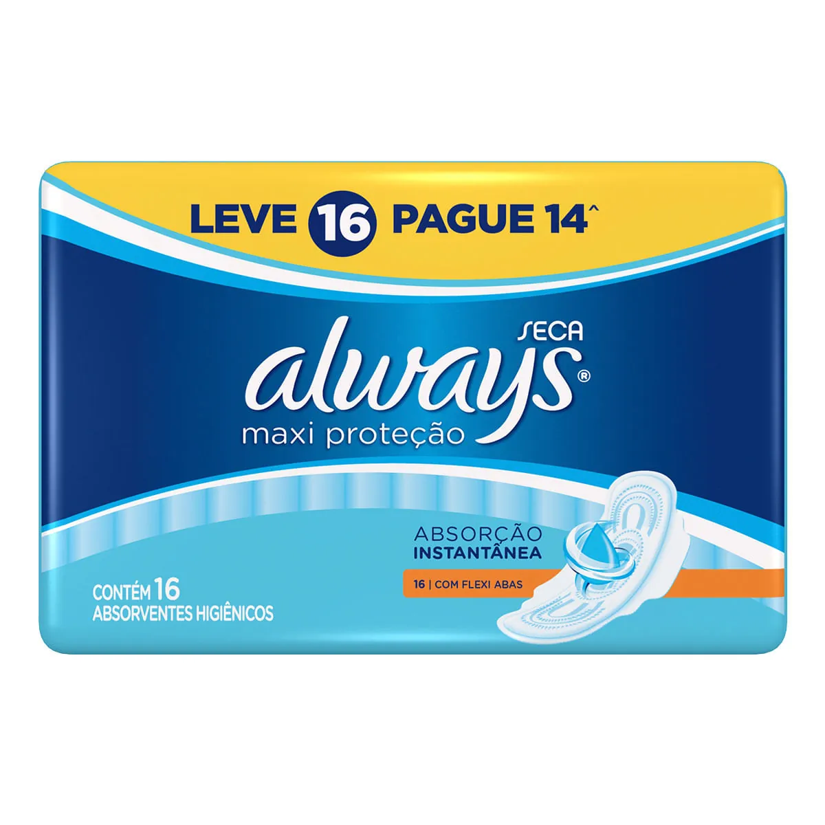 Absorvente Com Abas Dia Seca Always Maxi Proteção Pacote 16 Unidades Leve Mais Pague Menos
