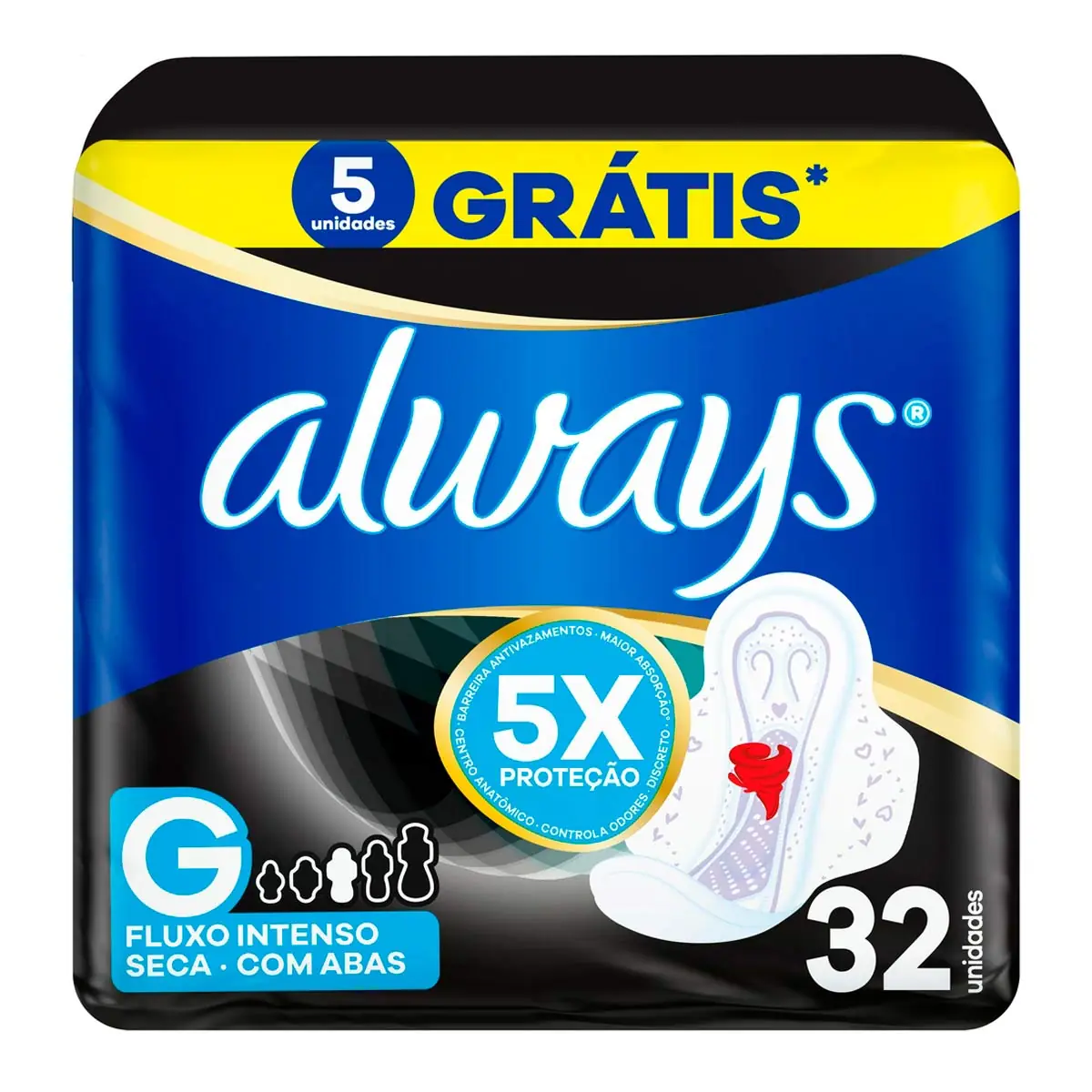 Absorvente Always Noturno G Seca com Abas 32 Unidades