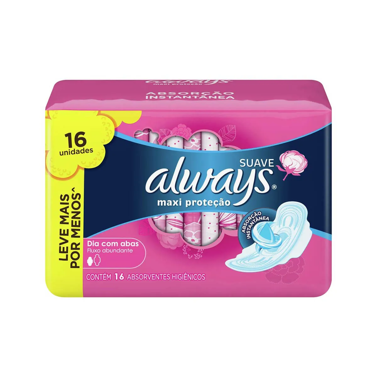 Absorvente com Abas Malha Suave Always Maxi Proteção 16 unidades