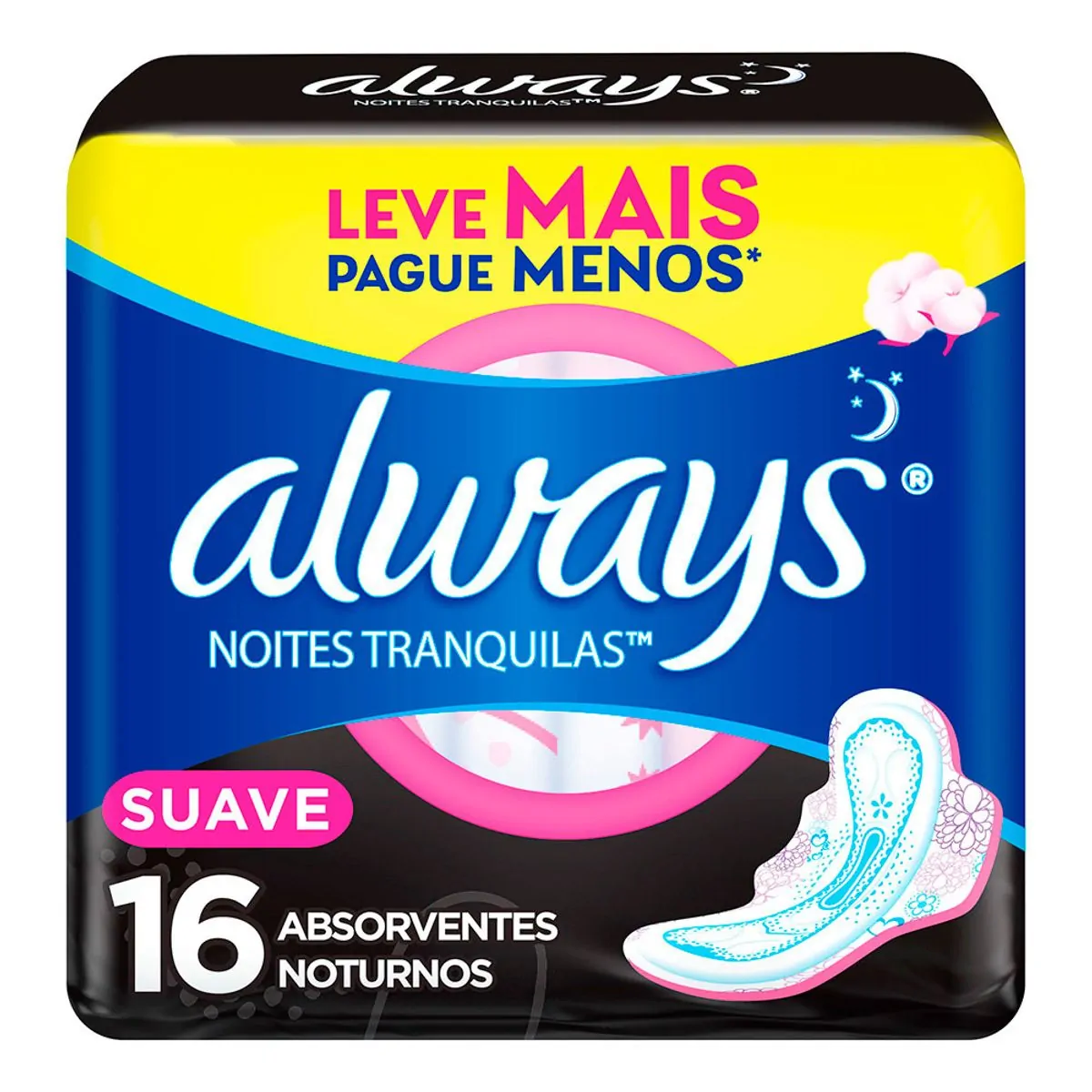 Absorvente Always Noturno G Suave com Abas 16 Unidades