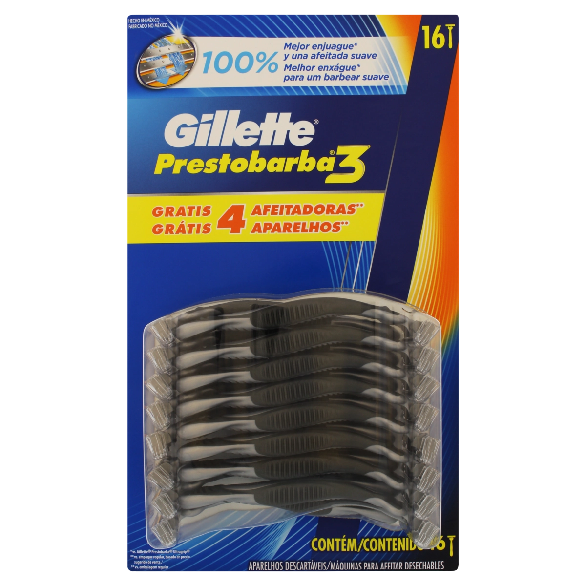Aparelho Descartável Para Barbear Gillette Prestobarba3 Extra Suave 16 Unidades