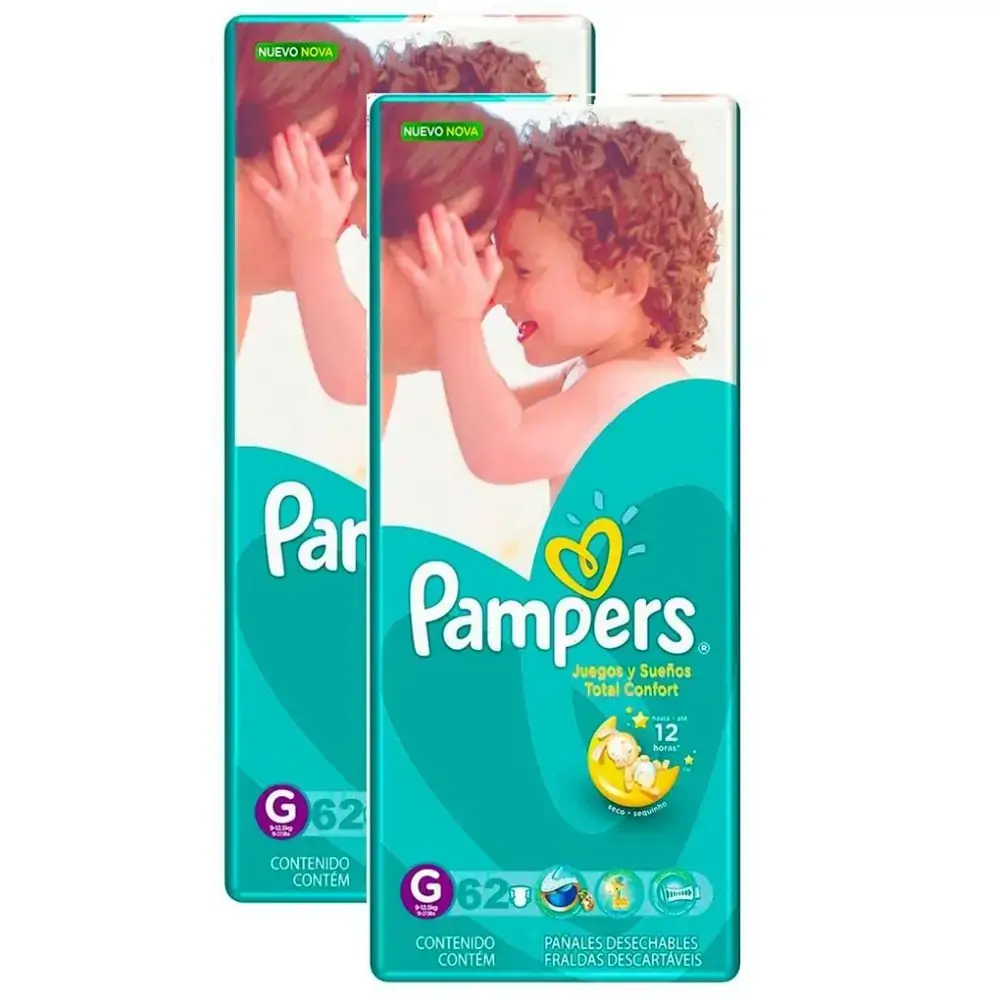 Fralda Pampers Total Confort Fortebag Super G C/62