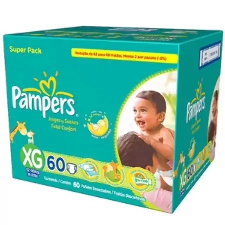 Fralda Pampers Total Confort Fortbag Super Xg C/60