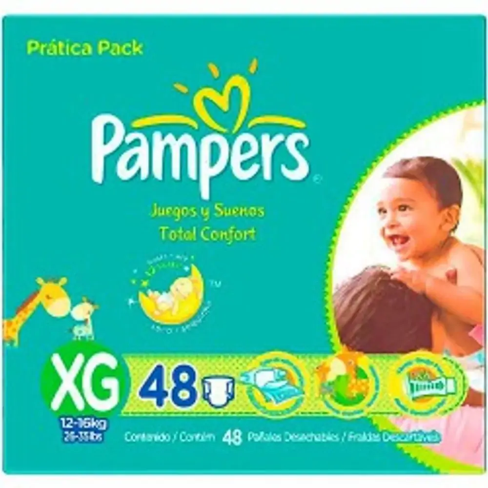 Fralda Pampers Total Confort Hiper Extra C/ 48 Unidades