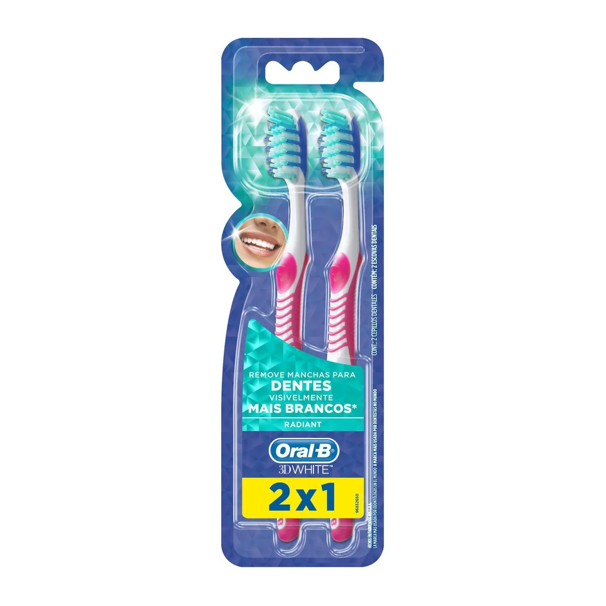 Escova Dental Macia Oral B 3d White Radiant 2 Unidades