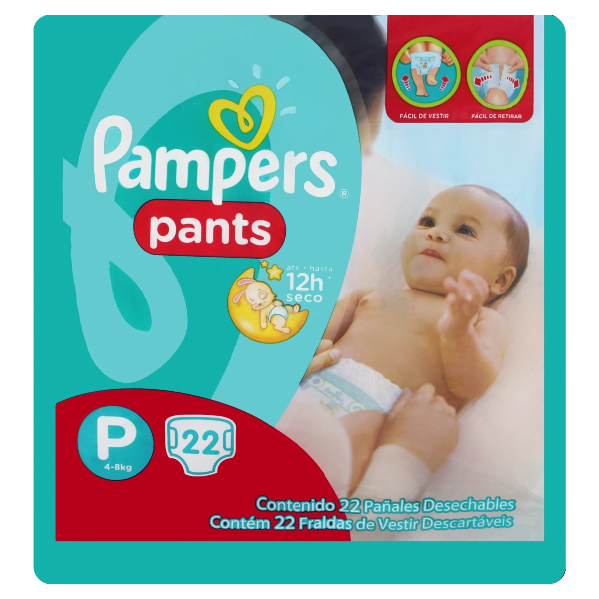 Fralda Descartável Infantil Pants Pampers P Pacote 22 Unidades