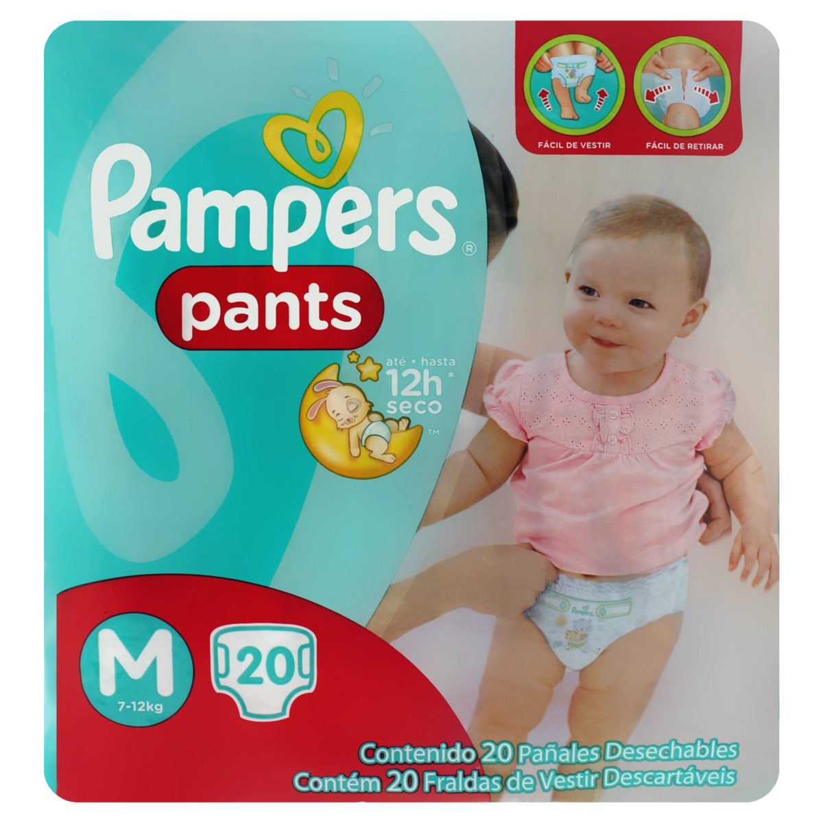 Fralda Descartável Infantil Pants Pampers M Pacote 20 Unidades