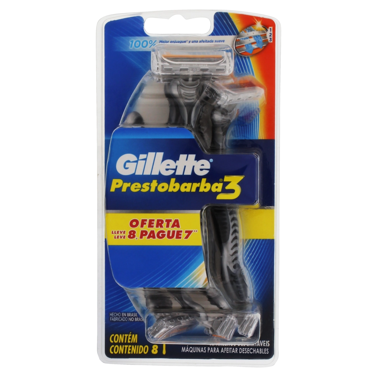 Aparelho Descartável Para Barbear Gillette Prestobarba3 Leve 8 Pague 7 Unidades