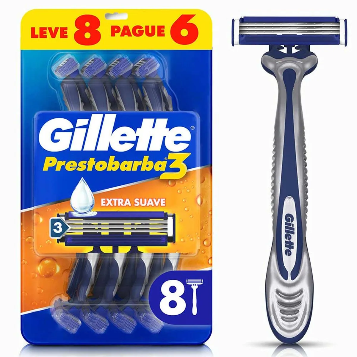 Aparelho de Barbear Descartável Gillette Prestobarba 8 Unidades