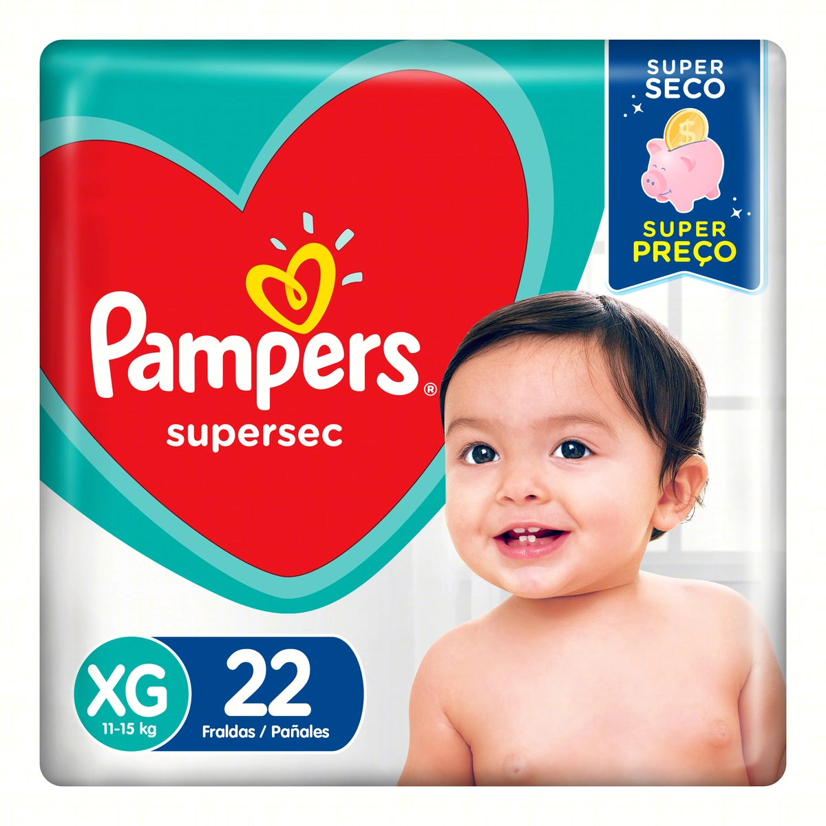 Fralda Descartável Infantil Pampers Supersec Xg Pacote 22 Unidades