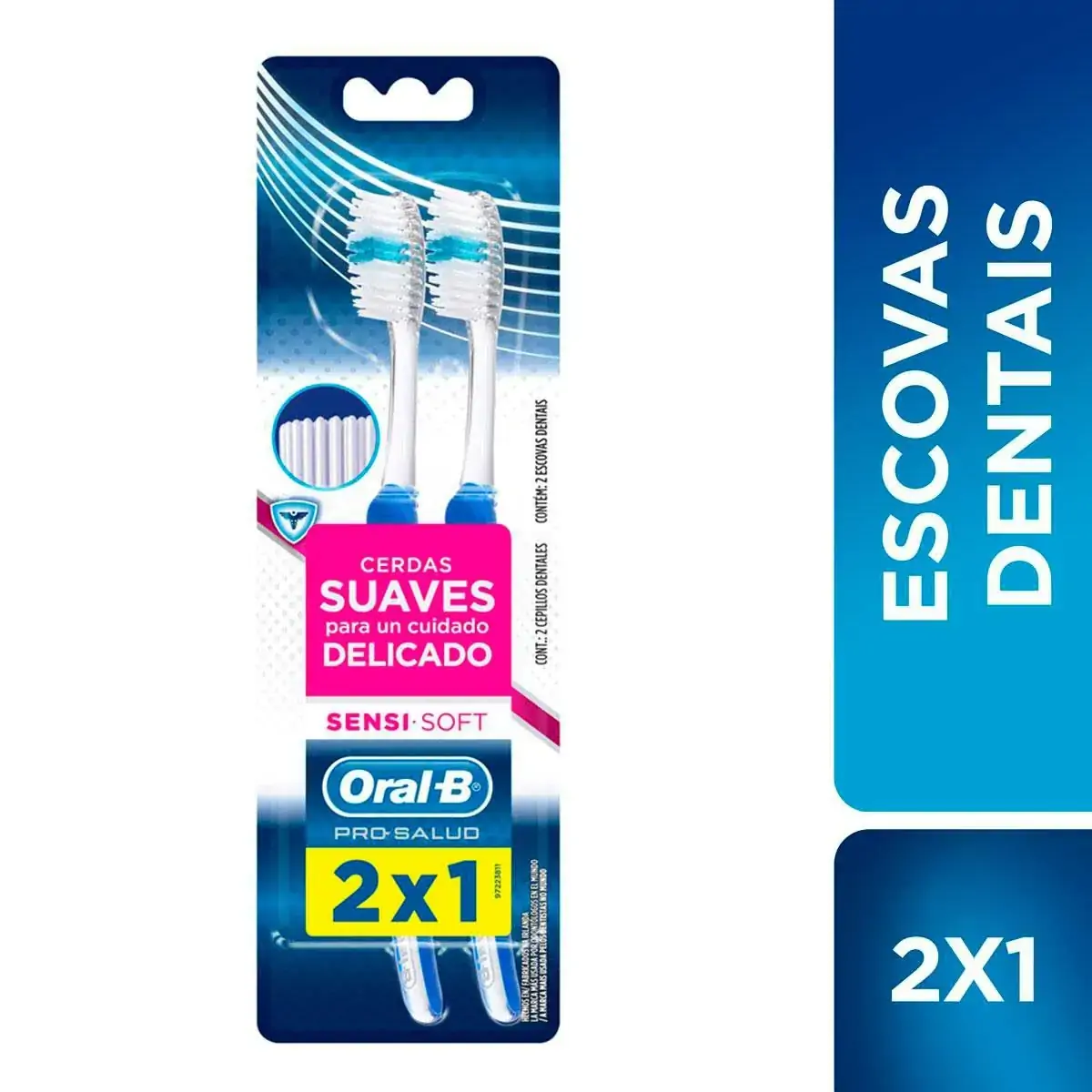 Escova Dental Macia Oral B Pro Saúde Sensi Soft 2 Unidades