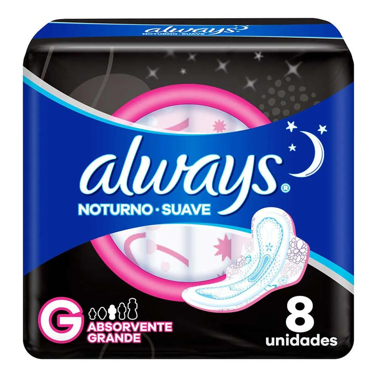 Absorvente Always Noturno G Suave com Abas 8 Unidades