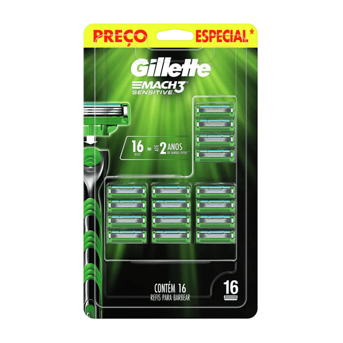 Carga para Aparelho de Barbear Gillette Mach3 Sensitive 16 unidades