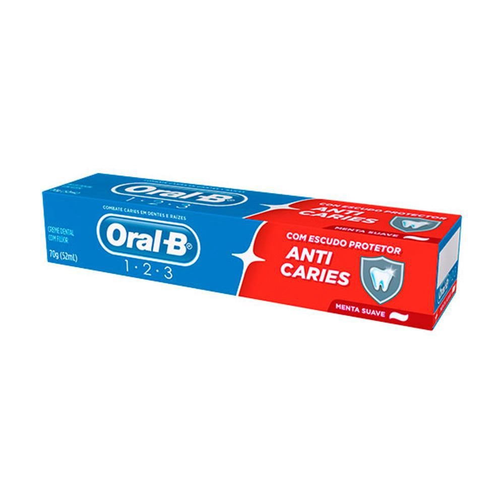 Pack Creme Dental Menta Suave Oral B 1 2 3 Caixa 70g Cada Leve 12 Pague 9 Unidades