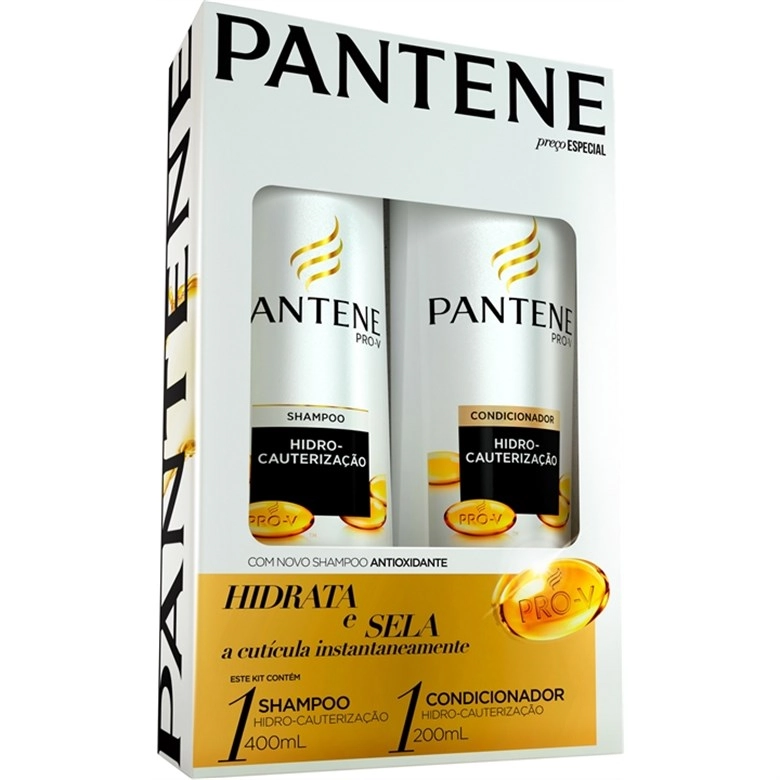 Kit Shampoo 400ml Condicionador 200ml Pantene Hidro Cauterização