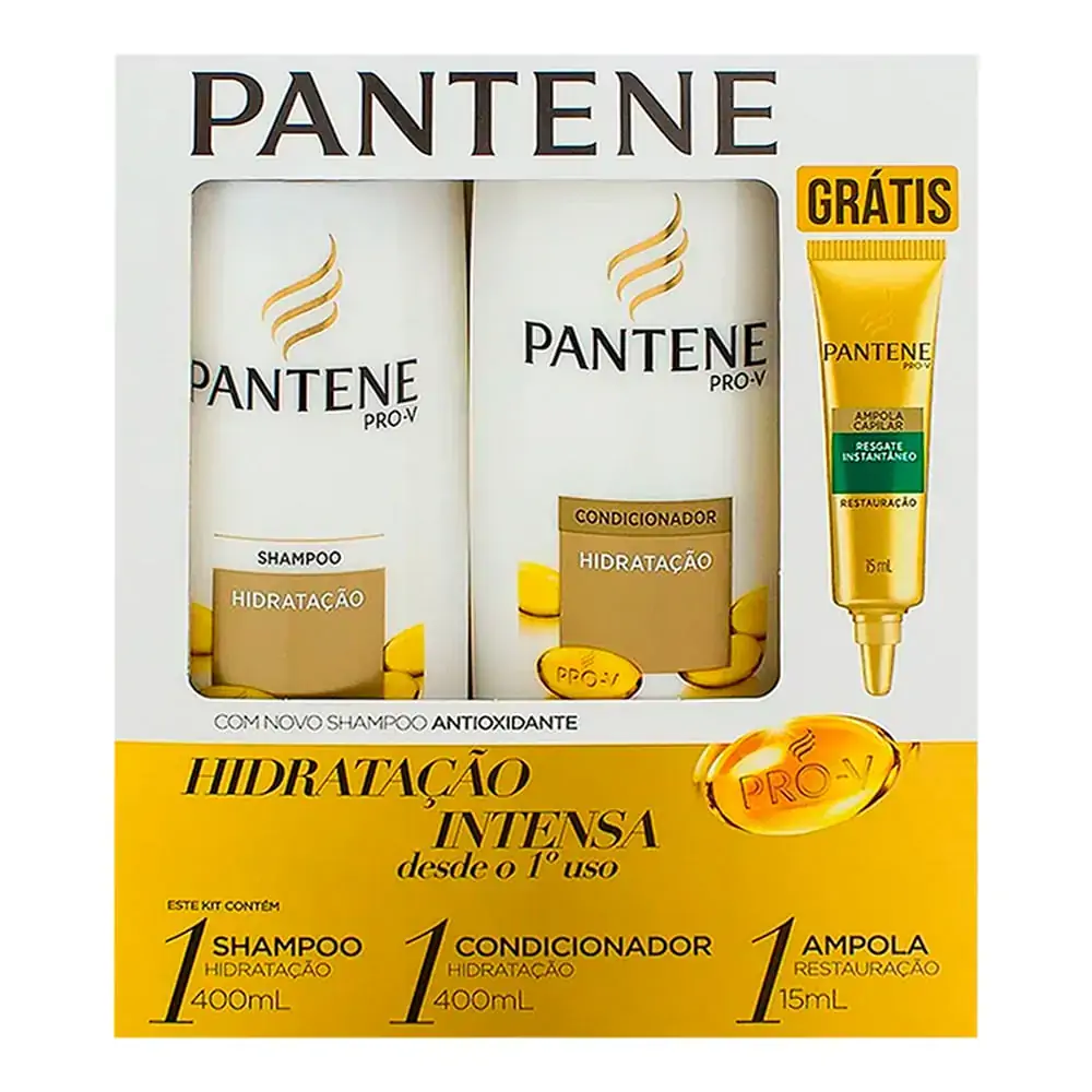 Kit Pantene Hidratação Shampoo 400ml Condicionador 200ml
