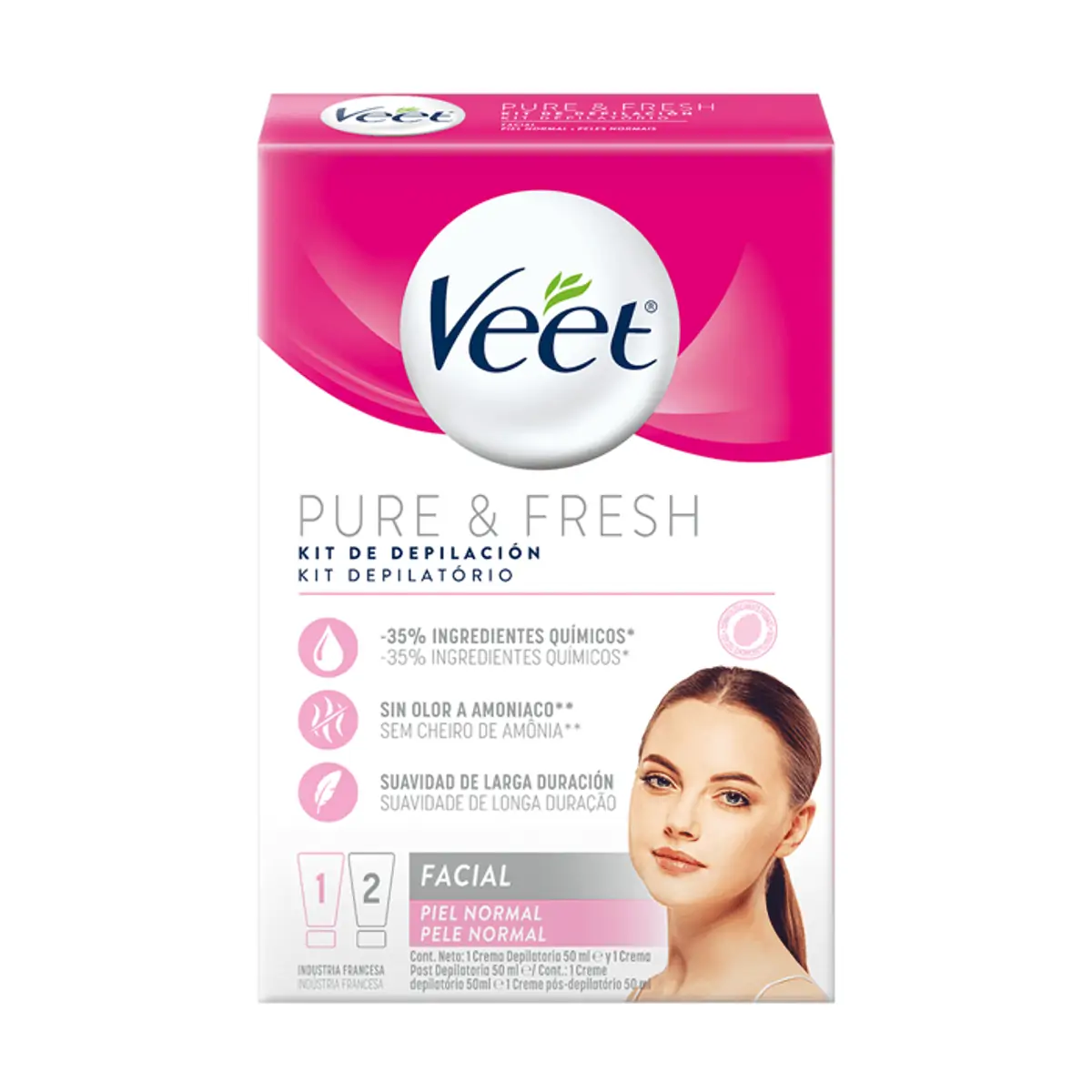 Kit Creme Depilatório Pós Depilatório Facial Normal Veet 50ml Cada