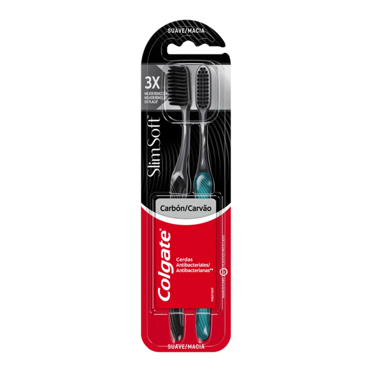 Escova de Dente Colgate Slim Soft Black 2 unid