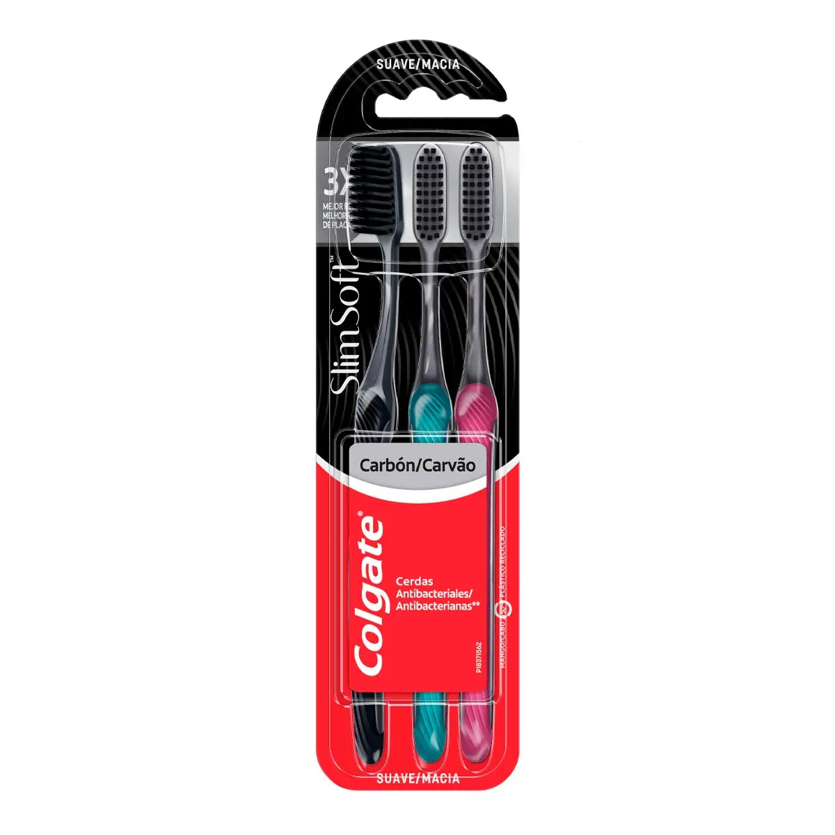 Kit Escova Dental Colgate Slim Soft Black 3 Unidades Cores Sortidas