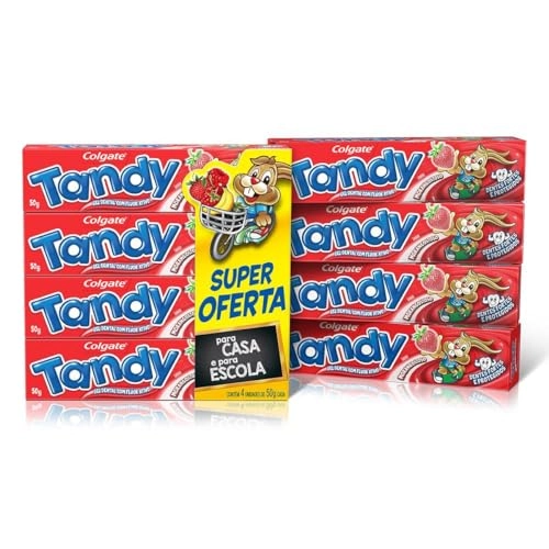 Pack Gel Dental Infantil Com Flúor Morangostoso Colgate Tandy Caixa 4 Unidades 50g Cada
