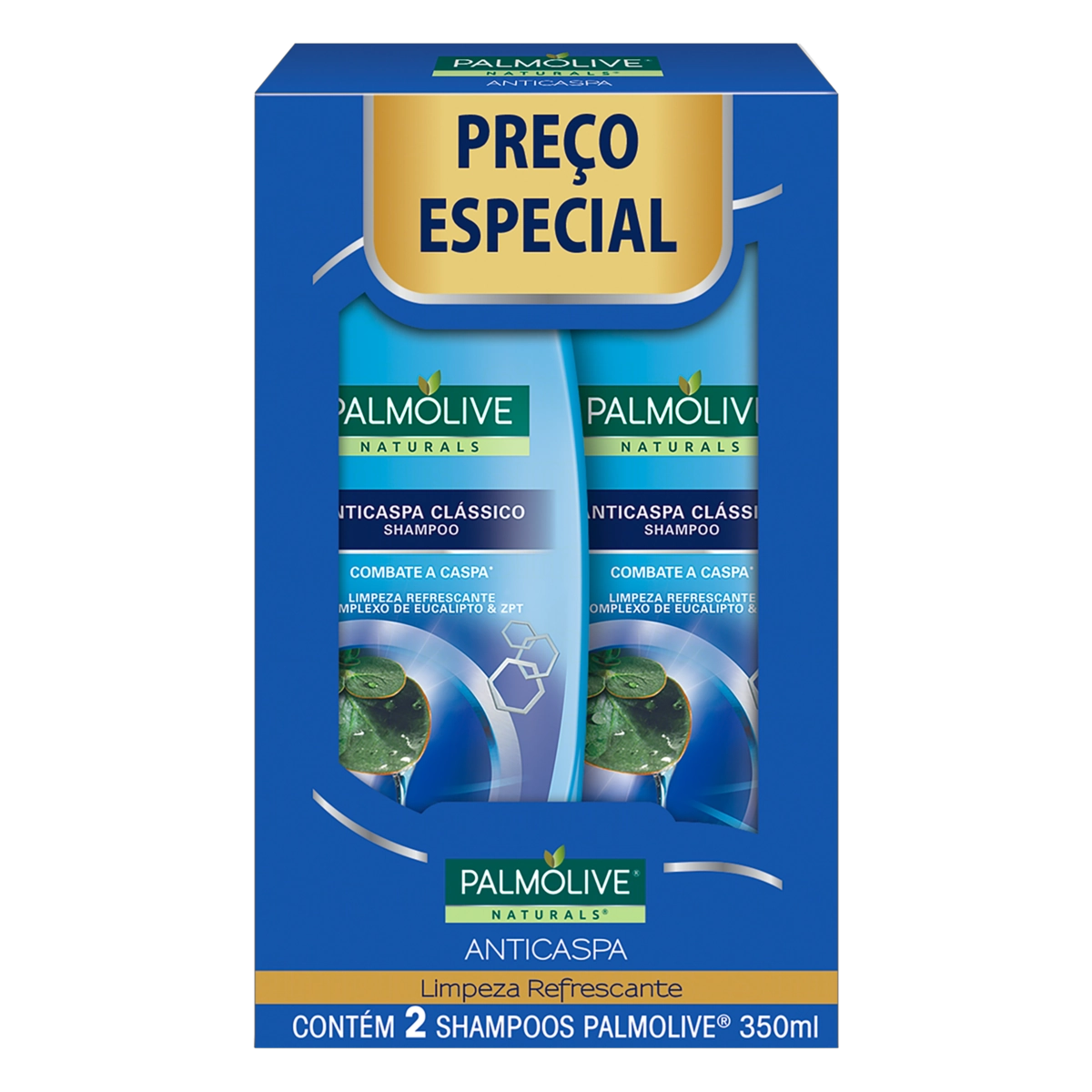 Pack Shampoo Anticaspa Palmolive Naturals Clássico Frasco 2 Unidades 350ml Cada